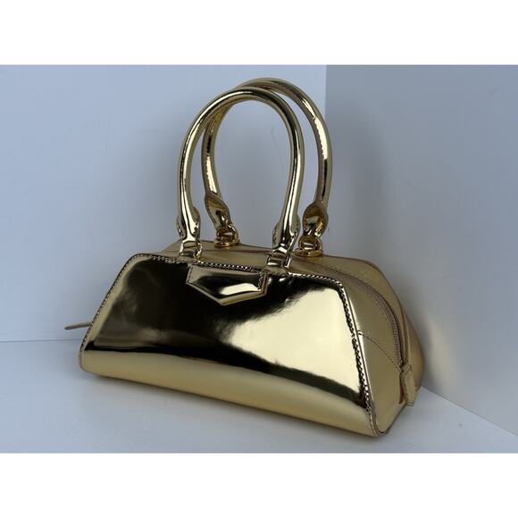 Givenchy Mini Antigona East-West Bag Gold Patent Leather with Gold Hardware B-3 - Picture 1 of 16